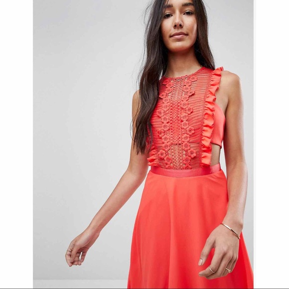 🛍SOLD🛍 Lace Pinafore Pleated Midi Dress - Picture 5 of 7